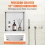 33.02 x 33.02 cm No Tile Shower Niche 304 Stainless Steel, Wall-Inserted Niche Recessed Double Shelves, Sealed Waterproof Rust-R