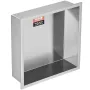 33.02 x 33.02 cm No Tile Shower Niche 304 Stainless Steel, Wall-Inserted Niche Recessed Double Shelves, Sealed Waterproof Rust-R