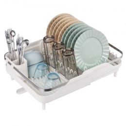 Dish Drying Rack Expandable Drainer Stainless Steel Kitchen Utensil Holder