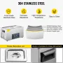 30L Ultrasonic Cleaner Dual Frequency Ultrasonic Cleaning Machine with Heater Jewelry Cleaner for Parts Jewelry Eyeglass Ring De