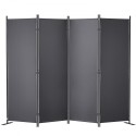 Room Divider 4-Panel Folding Privacy Screen 88.2"x11.8"x67.3" Dark Gray