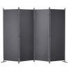 Room divider 4-panel foldning privatlivsskærm 88.2 "x11.8" x67.3 "mørkegrå