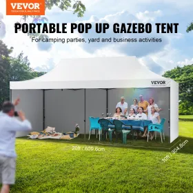 Pop-up-telt med baldakin, udendørs pavillontelt, 3x6 meter med