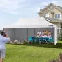 Pop Up Canopy Tent Outdoor Gazebo Tent 3.05 x 6.1 m with Sidewalls & Bag White