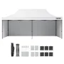 Pop Up Canopy Tent Outdoor Gazebo Tent 3.05 x 6.1 m with Sidewalls & Bag White