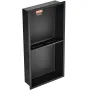 33.02 x 63.5 cm No Tile Shower Niche 304 Stainless Steel, Wall-Inserted Niche Recessed Double Shelves, Sealed Waterproof Rust-Re