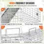 Live Animal Cage Trap, 79 x 25 x 30.5 cm Humane Cat Trap Galvanized Iron, Folding Animal Trap with Handle for Rabbits, Stray Cat