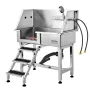 864MM Pet Dog Bathing Station w/Ramp, Professional Stainless Steel Dog Grooming Tub w/ Storage Drawer, Faucet,Rich Accessory, Do