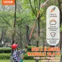 Manual Pole Saw, 2.2-8.2 m Extendable Tree Pruner, Sharp Steel Blade and Scissors High Branches Trimming, Branch Trimmer with Li