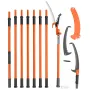 Manual Pole Saw, 2.2-8.2 m Extendable Tree Pruner, Sharp Steel Blade and Scissors High Branches Trimming, Branch Trimmer with Li