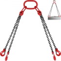 VEVOR 8MM Lifting Chain Sling with Hooks, 4 Leg Chain Sling Chain Sling, 1.5M Lifting Chains Chain Hanging with Shortners Crane