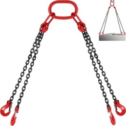 VEVOR 8MM Lifting Chain Sling with Hooks, 4 Leg Chain Sling Chain Sling, 1.5M Lifting Chains Chain Hanging with Shortners Crane