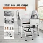 96.5 cm Pet Dog Bathing Station w/Ramp, Professional Stainless Steel Dog Grooming Tub w/ Storage Drawer, Floor Grate, Faucet, Do