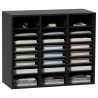 Wood Literature Organizer, 24 Compartments, File Sorter with Removable Shelves, Mailboxes Slot for Office Home Classroom