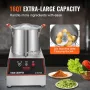 Food Processor & Vegetable Chopper, 16 Quart, 1400W Food-Grade Stainless Steel Food Processor Chopper with 2 Extra S-Curve Blade
