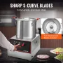 Food Processor & Vegetable Chopper, 16 Quart, 1400W Food-Grade Stainless Steel Food Processor Chopper with 2 Extra S-Curve Blade