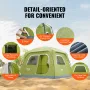 Campingtelt, 10 x 9 x 6,5 fod, egnet til 6 personer, vandtæt