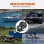 Hand Winch, 2000 lbs Pulling Capacity, Boat Trailer Winch Heavy Duty Rope Crank with 23 ft Polyester Strap and Two-Way Ratchet, 