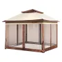 Patio Gazebo, 11 x 11 FT Pop up Gazebo for 8-10 Person, with Mosquito Netting, Metal Frame, and PU Coated 250D Oxford Cloth, Out
