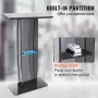 Acrylic Podium, 119 cm Tall, Acrylic Podium Stand with Wide Reading Surface & Storage Shelf, Floor-standing Clear Pulpits Acryli
