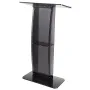 Acrylic Podium, 119 cm Tall, Acrylic Podium Stand with Wide Reading Surface & Storage Shelf, Floor-standing Clear Pulpits Acryli