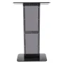 Acrylic Podium, 119 cm Tall, Acrylic Podium Stand with Wide Reading Surface & Storage Shelf, Floor-standing Clear Pulpits Acryli