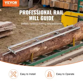 Rail Mill Guide System 2.74 m Chainsaw Milling Rail Guide 4 Crossbar Kits