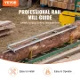 Rail Mill Guide System 2.74 m Chainsaw Milling Rail Guide 4 Crossbar Kits