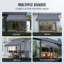 Manual Retractable Awning, 118" Outdoor Retractable Patio Awning Sunshade Shelter, Adjustable Patio Door Window Awning Canopy wi