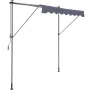 Manual Retractable Awning, 118" Outdoor Retractable Patio Awning Sunshade Shelter, Adjustable Patio Door Window Awning Canopy wi