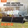 200W monokrystallinsk solpanelsæt med 2 solpaneler og