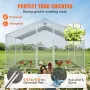 Metal Chicken Coop, 13.1 x 9.8 x 6.6 ft Large Chicken Run, Peaked Roof Outdoor Walk-in Poultry Pen Cage for Farm or Backyard, wi