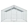 Metal Chicken Coop, 13.1 x 9.8 x 6.6 ft Large Chicken Run, Peaked Roof Outdoor Walk-in Poultry Pen Cage for Farm or Backyard, wi