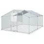 Metal Chicken Coop, 13.1 x 9.8 x 6.6 ft Large Chicken Run, Peaked Roof Outdoor Walk-in Poultry Pen Cage for Farm or Backyard, wi