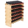 48 Bottle Stackable Modular Wine Rack Bamboo Wood Display Shelf 6-Tier