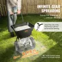 Broadcast Spreader, 36.3 kg Walk-Behind Turf Spreader with 30.5 cm Wheels, Steel Push Fertilizer Spreader, Garden Seeder, and Sa