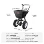 Spreder, 34 kg græsspreder med 30 cm hjul, stålgødningsspreder