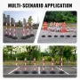 Adjustable Traffic Delineator Post Cones, 6 Pack, Traffic Safety Delineator Barrier with Fillable Base 2 m Chain, for Traffic Co