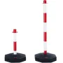 Adjustable Traffic Delineator Post Cones, 6 Pack, Traffic Safety Delineator Barrier with Fillable Base 2 m Chain, for Traffic Co