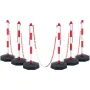 Adjustable Traffic Delineator Post Cones, 6 Pack, Traffic Safety Delineator Barrier with Fillable Base 2 m Chain, for Traffic Co