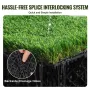 Artifical Grass Tiles Interlocking Turf Deck Set, 18 Pack 305x305mm, Synthetic Fake Grass Self-draining Mat Flooring Decor Pad, 