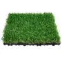 Artifical Grass Tiles Interlocking Turf Deck Set, 18 Pack 305x305mm, Synthetic Fake Grass Self-draining Mat Flooring Decor Pad, 