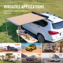 Car Side Awning, Large 4.6'x6.6' Shade Coverage Vehicle Awning, PU3000mm UV50+ Retractable Car Awning with Waterproof Storage Ba