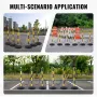 Adjustable Traffic Delineator Post Cones, 6 Pack, Traffic Safety Delineator Barrier with Fillable Base 2.44 m Chain, for Traffic