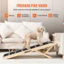 Dog Ramp, Folding Pet Ramp for Bed, Adjustable Dog Ramp for Small, Large, Old Dogs & Cats, Wooden Pet Ramp with 120 cm Long Ramp