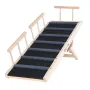 Dog Ramp, Folding Pet Ramp for Bed, Adjustable Dog Ramp for Small, Large, Old Dogs & Cats, Wooden Pet Ramp with 120 cm Long Ramp