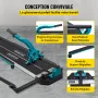 47 Inch Tile Cutter Single Rail Double Brackets Manual Tile Cutter 3/5 in Cap with Precise Laser Manual Tile Cutter Tools for Pr