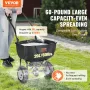 Broadcast Spreader, 27.2 kg Walk-Behind Turf Spreader with 20.3 cm Wheels, Steel Push Fertilizer Spreader, Garden Seeder, and Sa