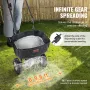 Spreder, 60 lb walk-behind græsspreder med 8" hjul