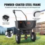 Broadcast Spreader, 27.2 kg Walk-Behind Turf Spreader with 20.3 cm Wheels, Steel Push Fertilizer Spreader, Garden Seeder, and Sa